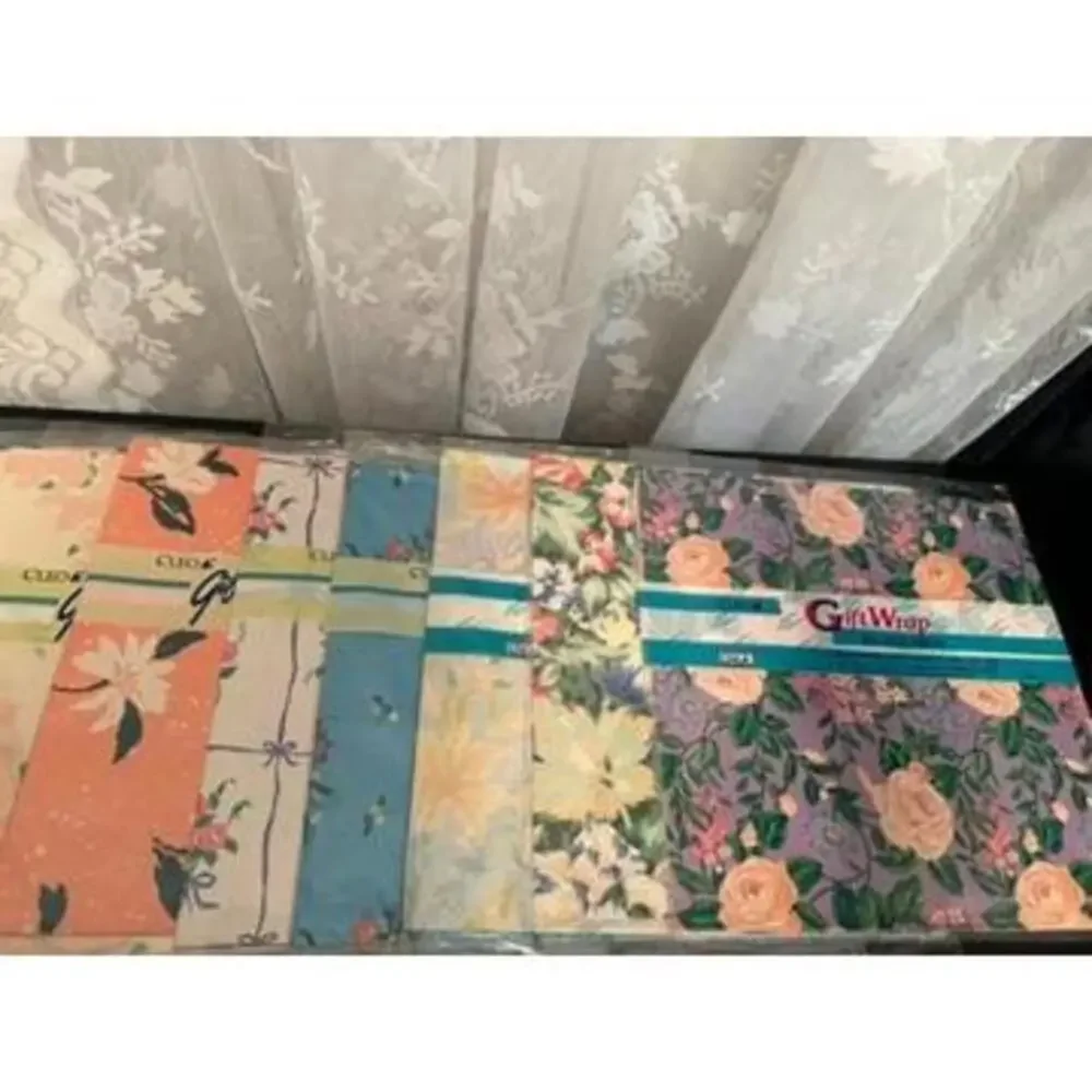 Floral and Botanical-Themed Gift Wrap Collection with Free Stickers